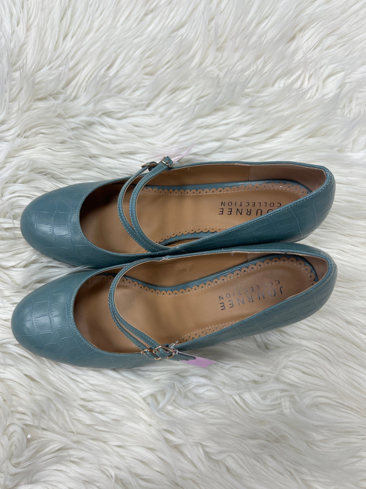 Sandals Heels Wedge By Journee In Blue, Size:13