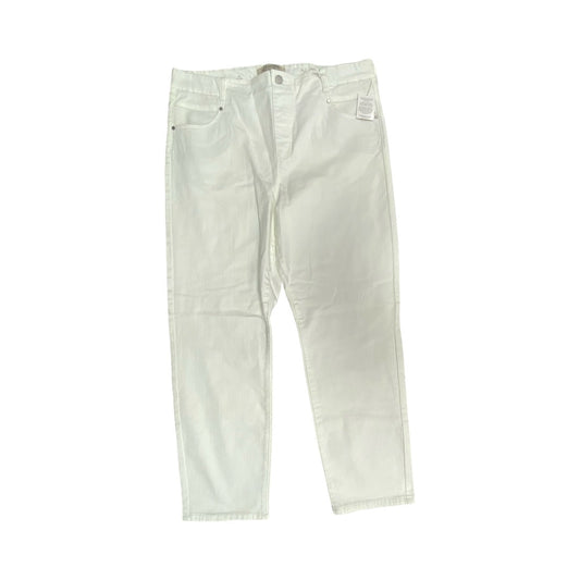 Jeans Straight By Liverpool In White Denim, Size:16