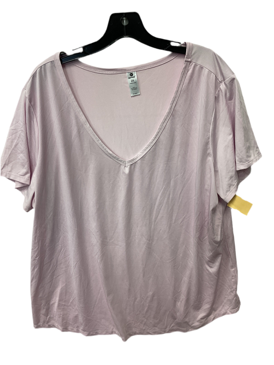 Athletic Top Ss By 90 Degrees By Reflex In Pink, Size:2X