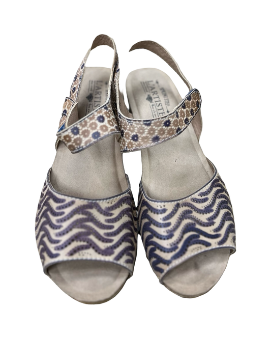 Sandals Heels Block By Clothes Mentor In Tan, Size:8.5