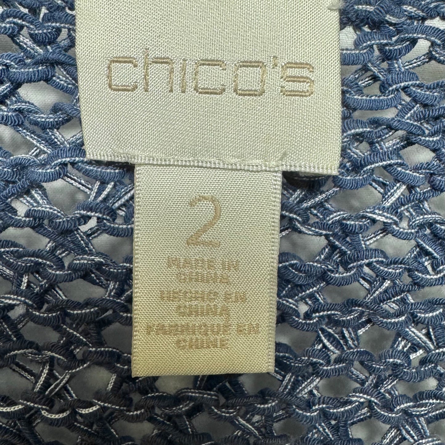 Sweater Cardigan By Chicos In Blue, Size: L