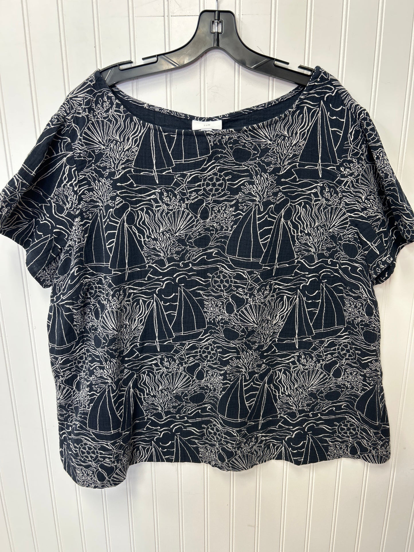 Top Ss By J. Jill In Navy, Size:2X