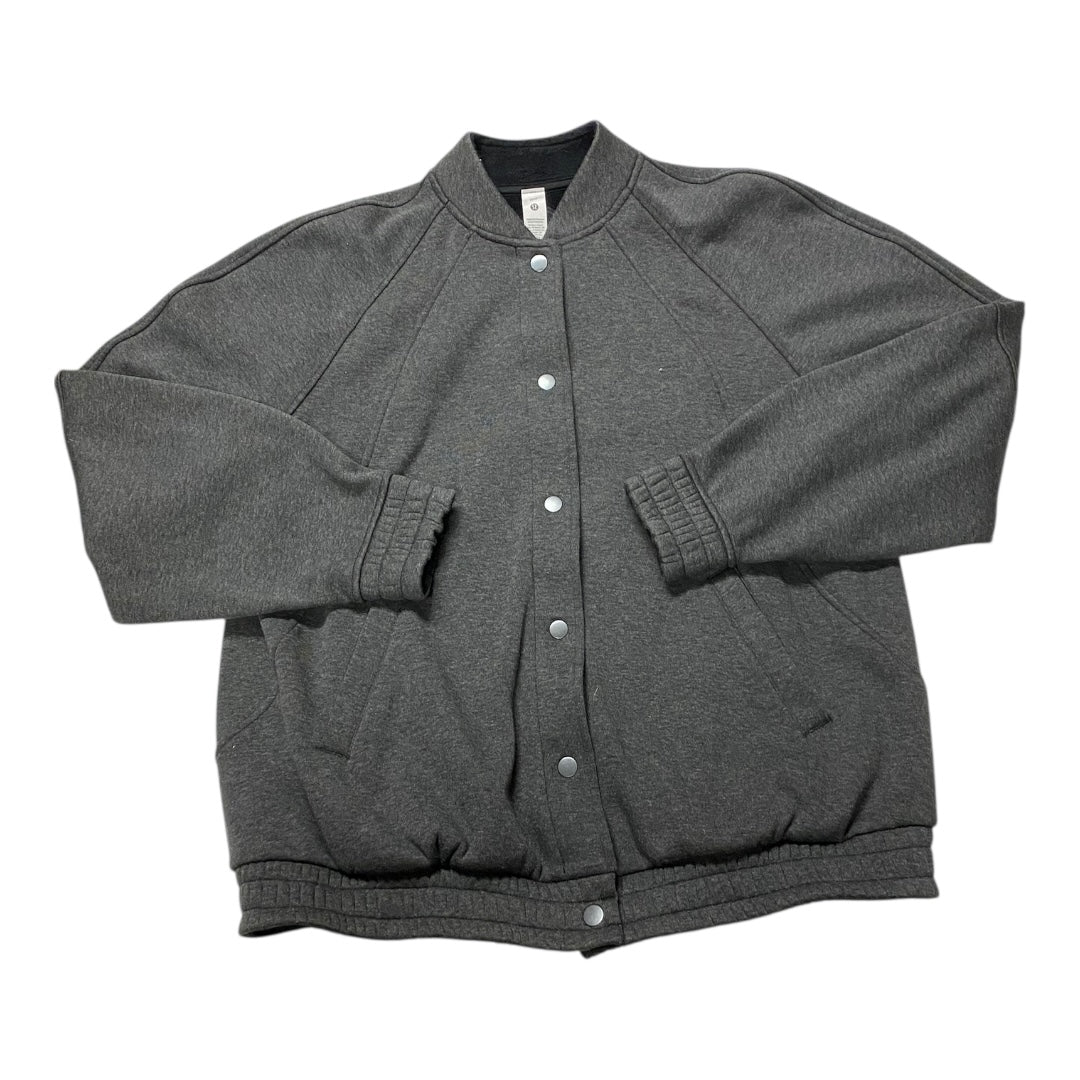 Athletic Jacket By Lululemon In Grey, Size:Xs