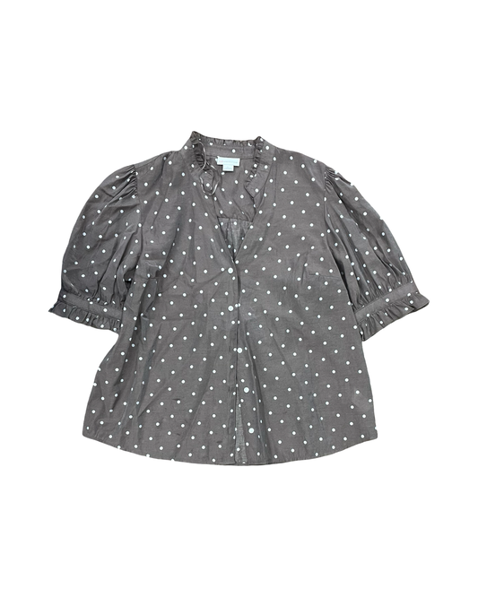 Top Ss By Liz Claiborne In Brown & White, Size:L