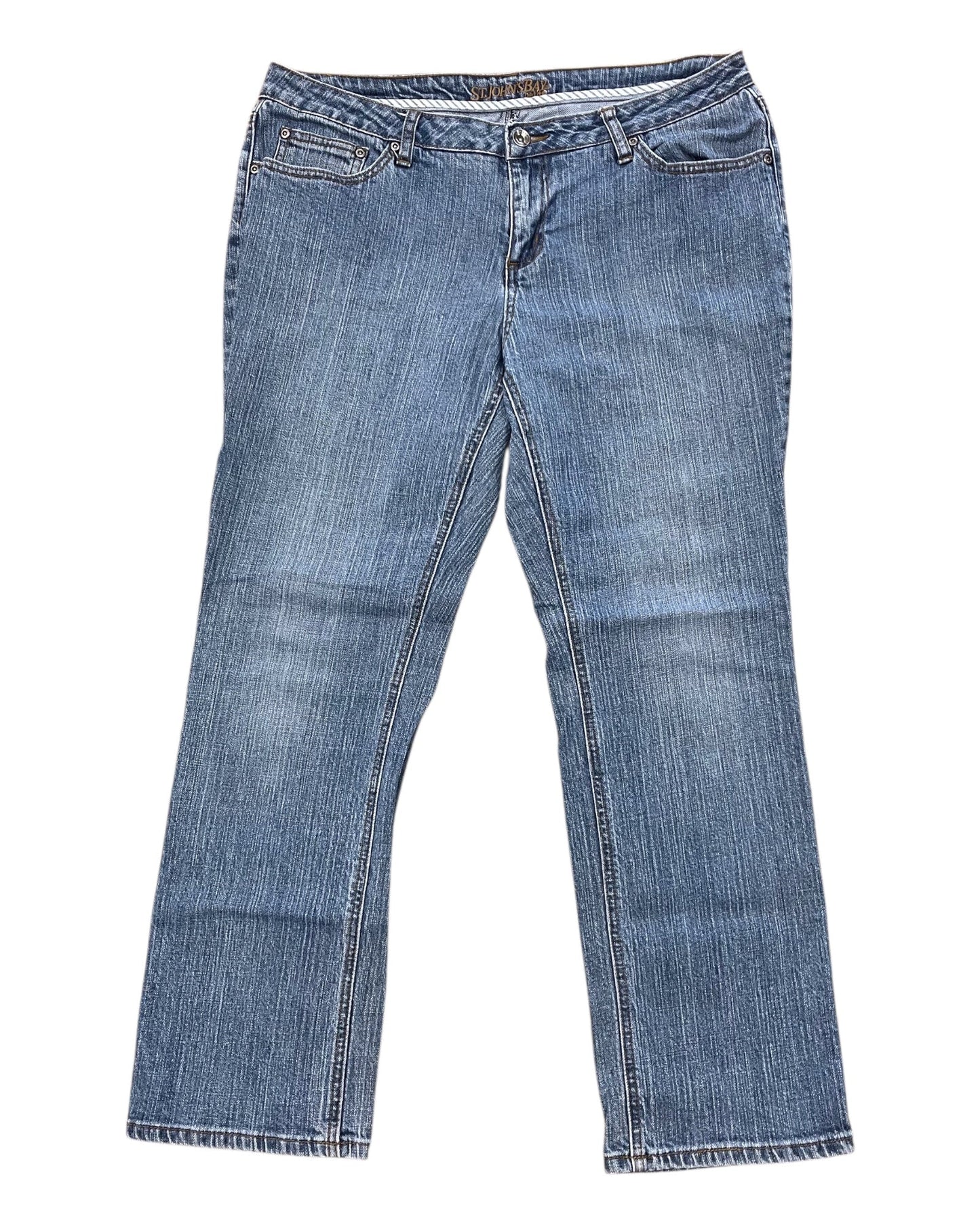 Jeans Boot Cut By St Johns Bay In Blue Denim, Size:14P
