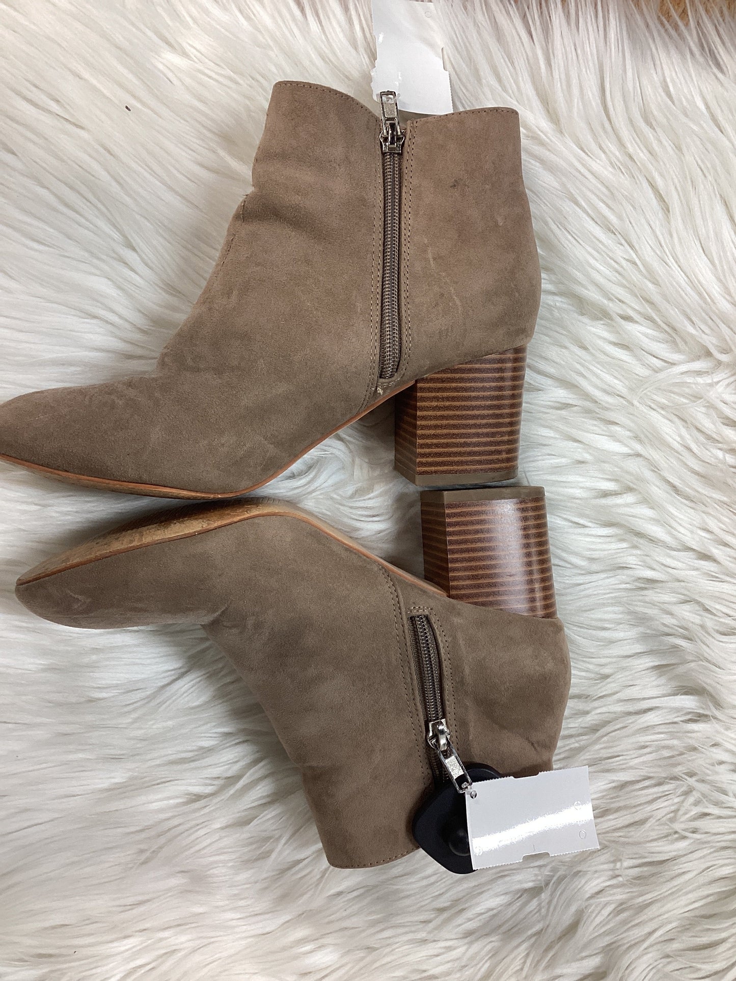 Boots Ankle Heels By Loft In Taupe, Size:8