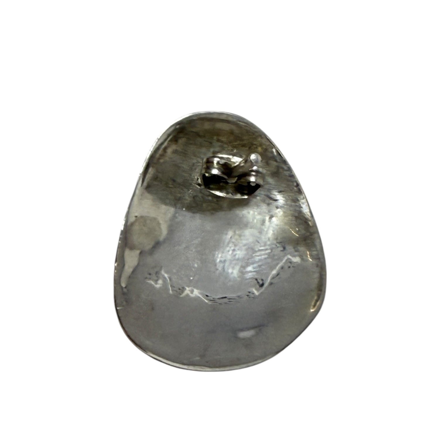 Hammered Silver Pear Stud Earrings