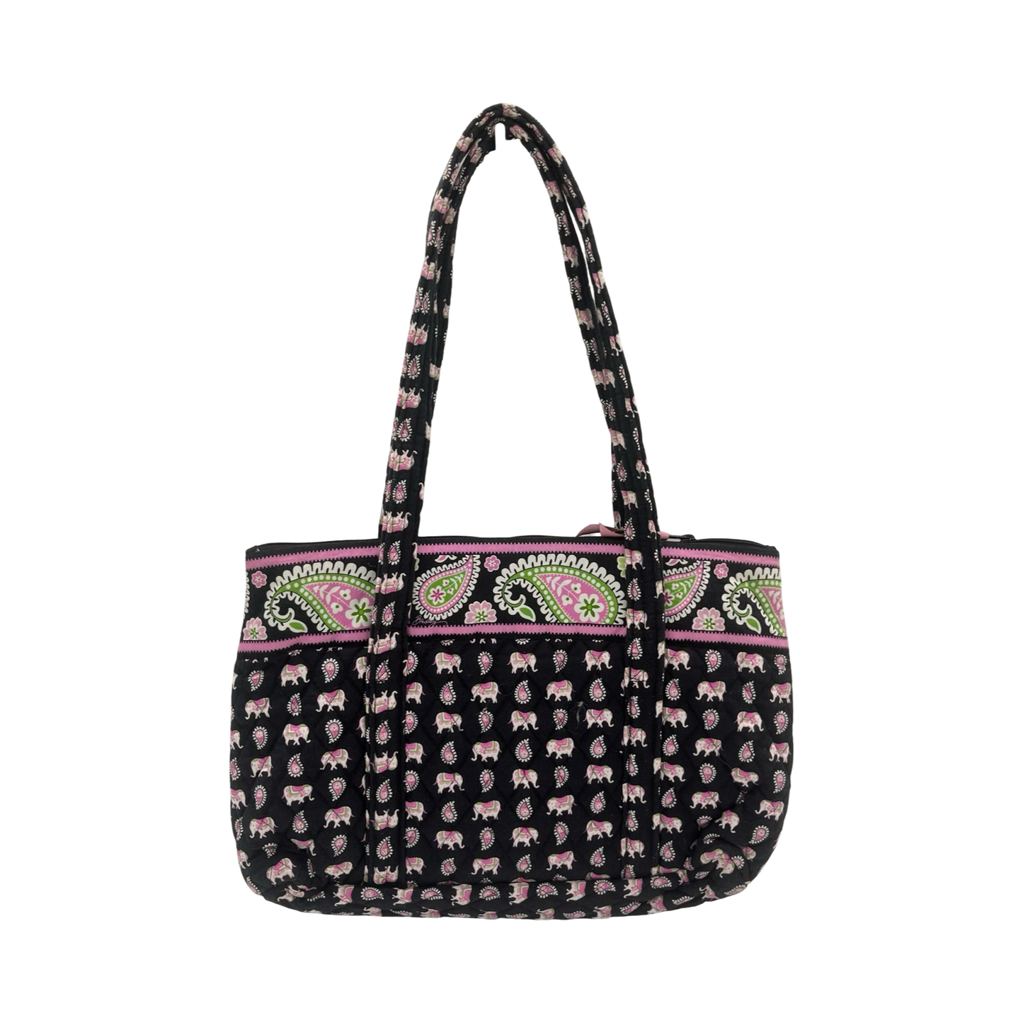 Handbag By Vera Bradley In Black & Pink, Size:Medium