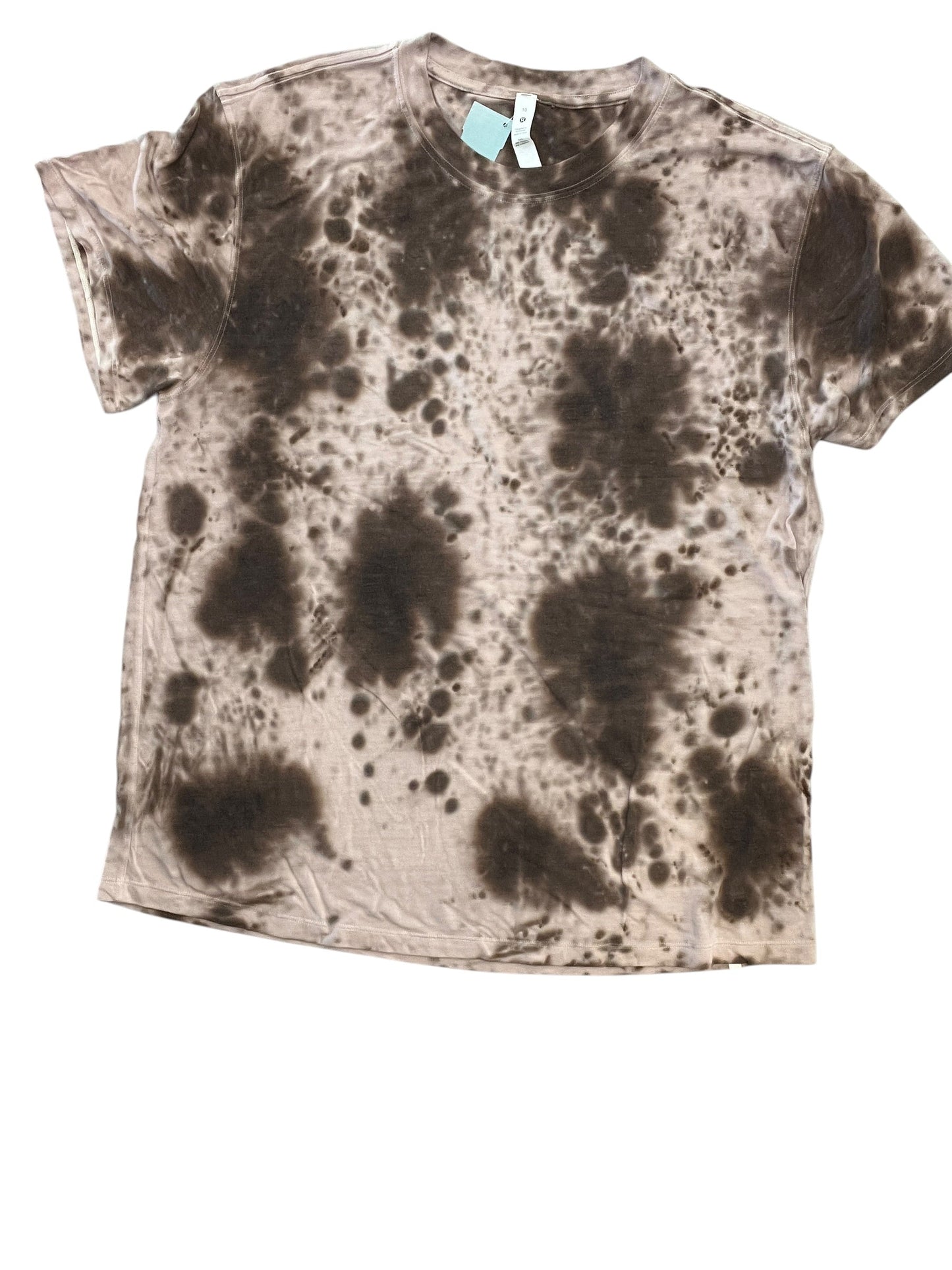 Athletic Top Ss By Lululemon In Tie Dye Print, Size:M