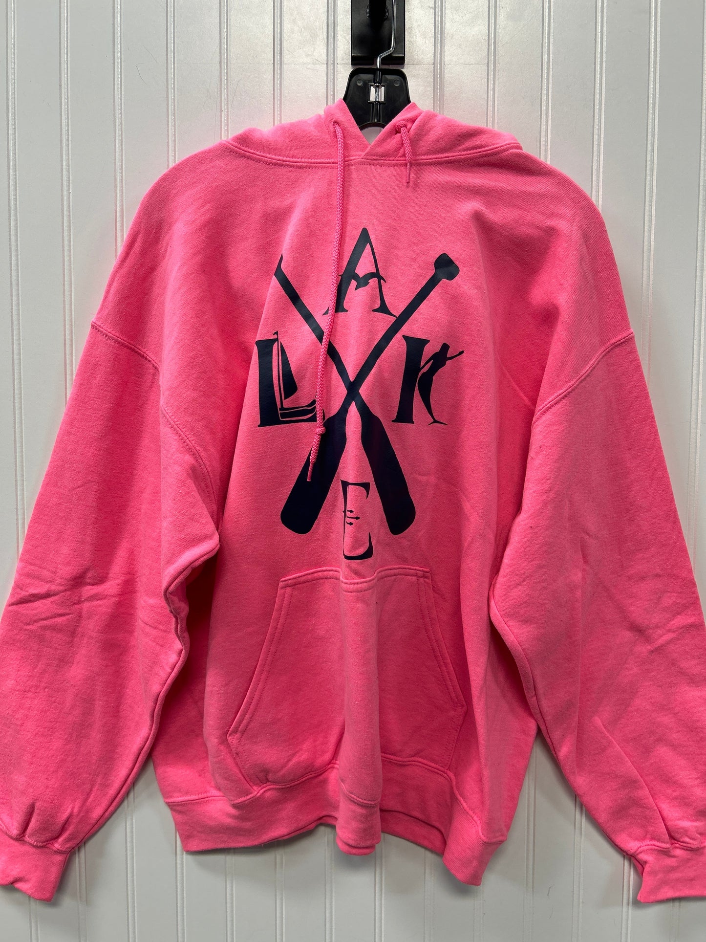 Sweatshirt Hoodie By Gildan In Pink, Size:L