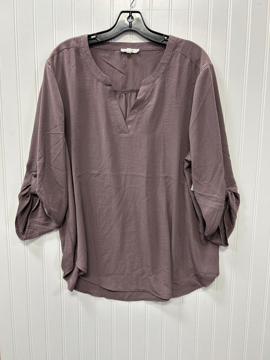 Blouse Ls By Maurices In Purple, Size:Xxl
