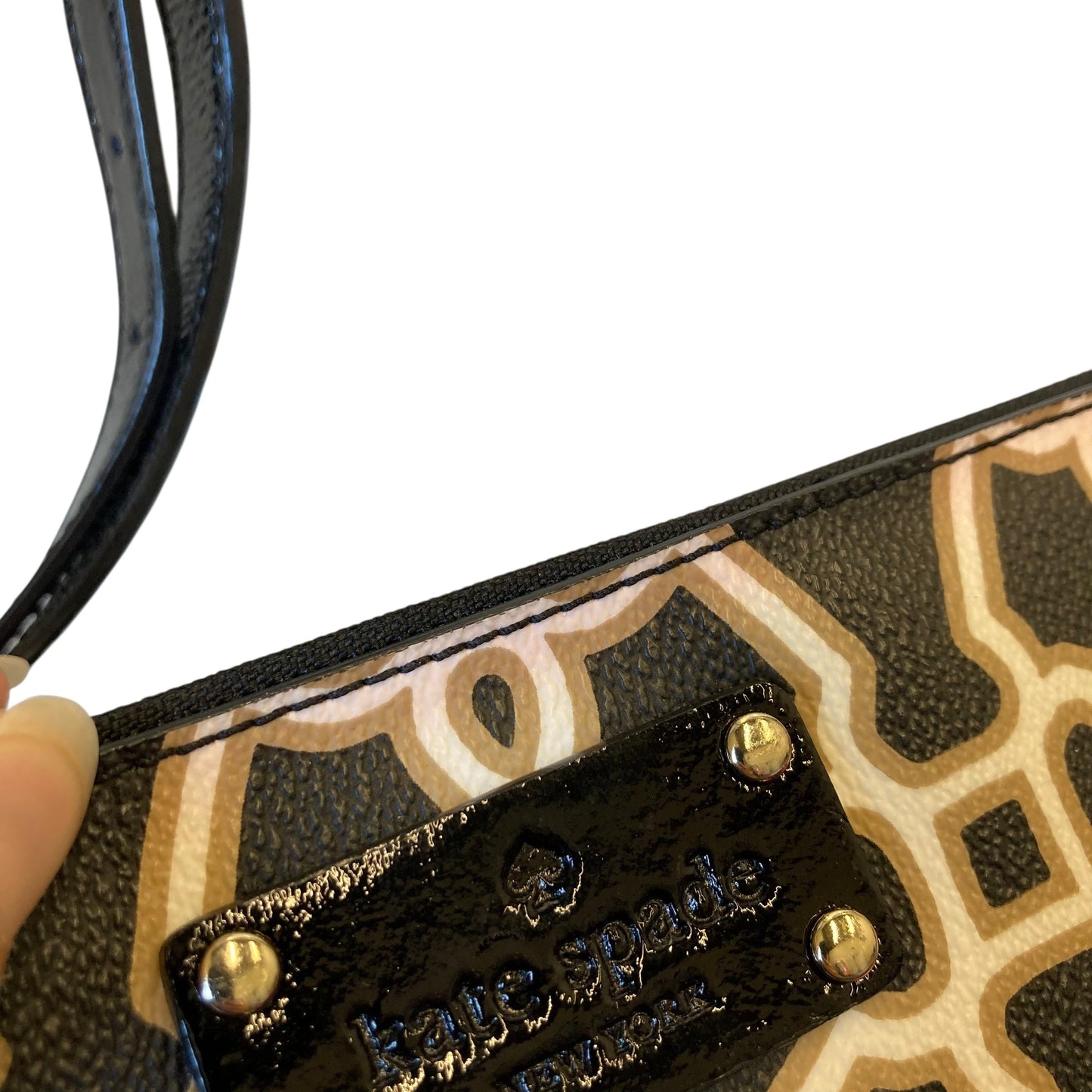 Crossbody Designer By Kate Spade In Black & Cream, Size:Medium