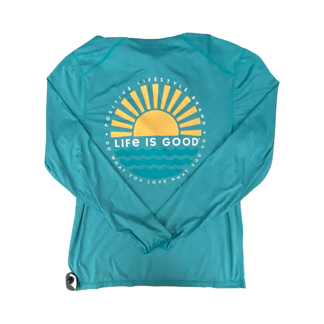 Athletic Top Ls Hoodie By Life Is Good In Blue, Size:S