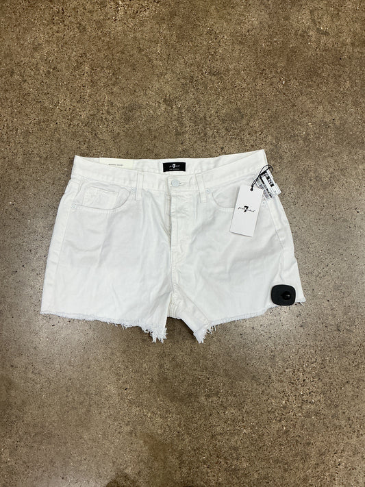 Shorts By 7 For All Mankind In White Denim, Size:6