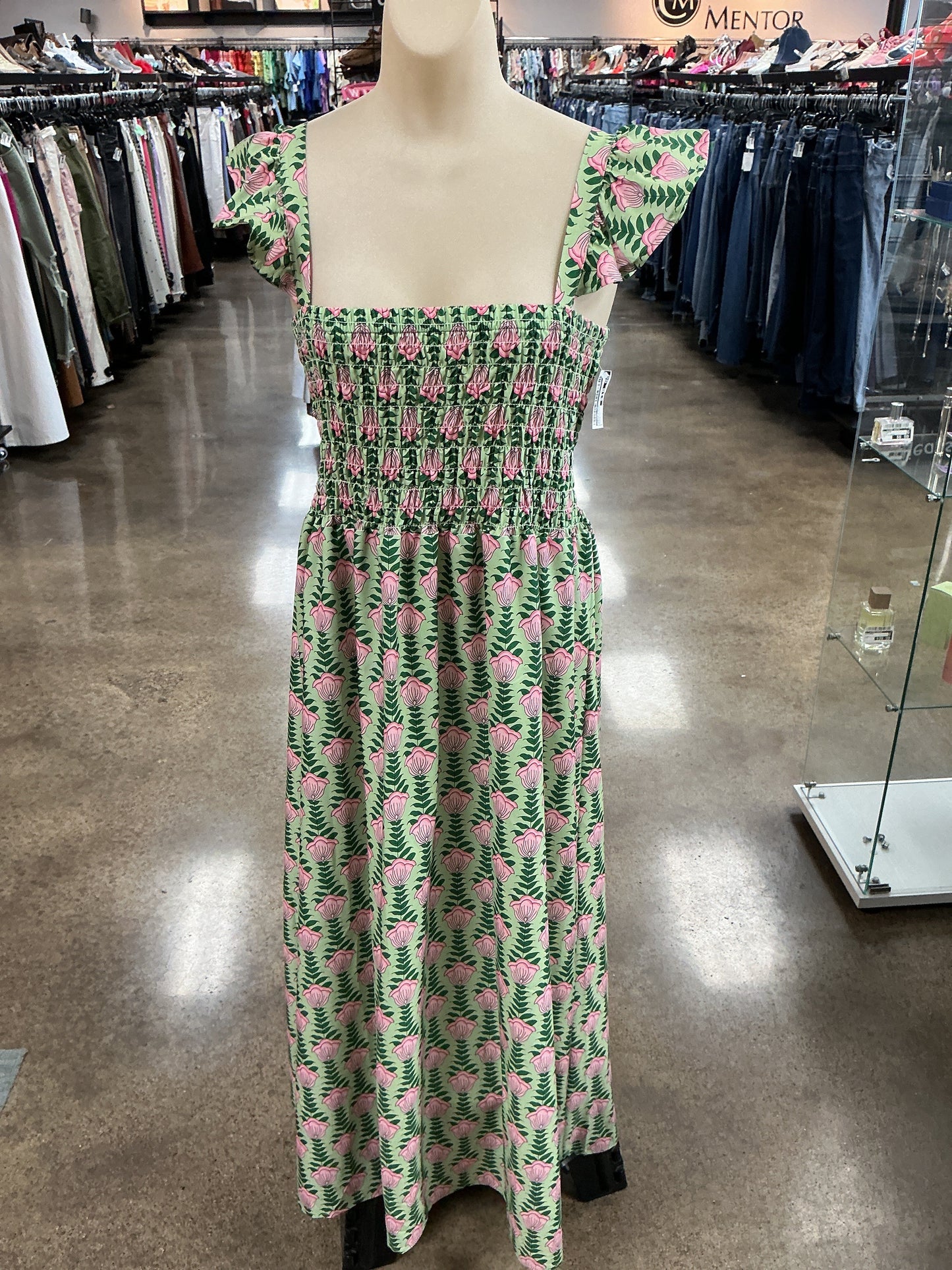 Dress Casual Maxi By Sunday Up In Green & Pink, Size:L