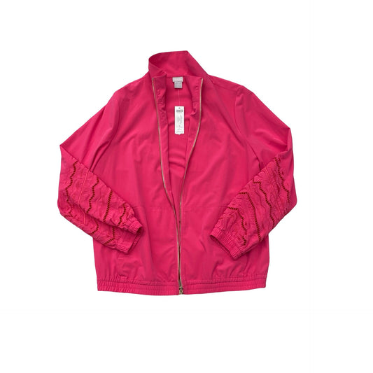 Athletic Jacket By Chicos In Pink, Size:8