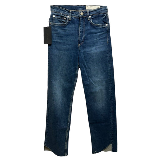 Harlow Jeans Straight By Rag & Bones Jeans In Blue Denim, Size: 0