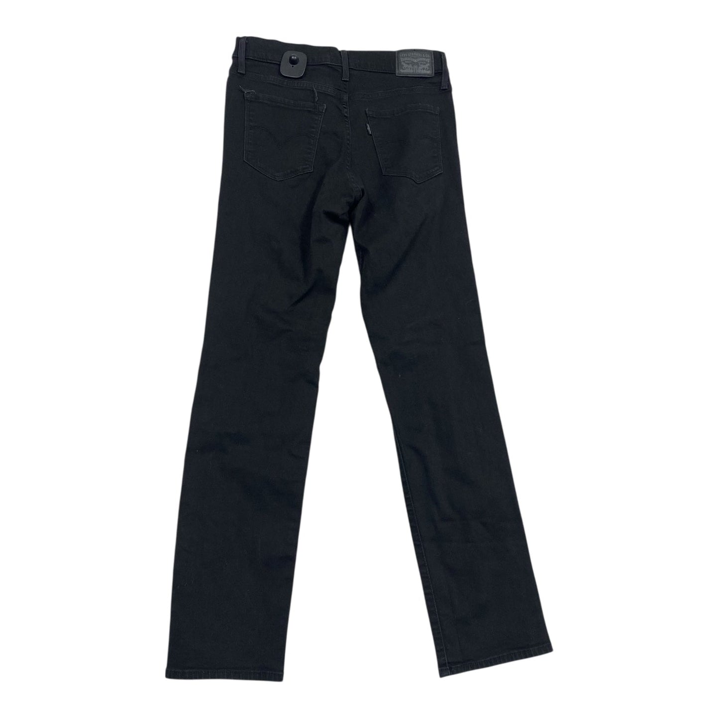 Jeans Straight By Levis In Black Denim, Size:6