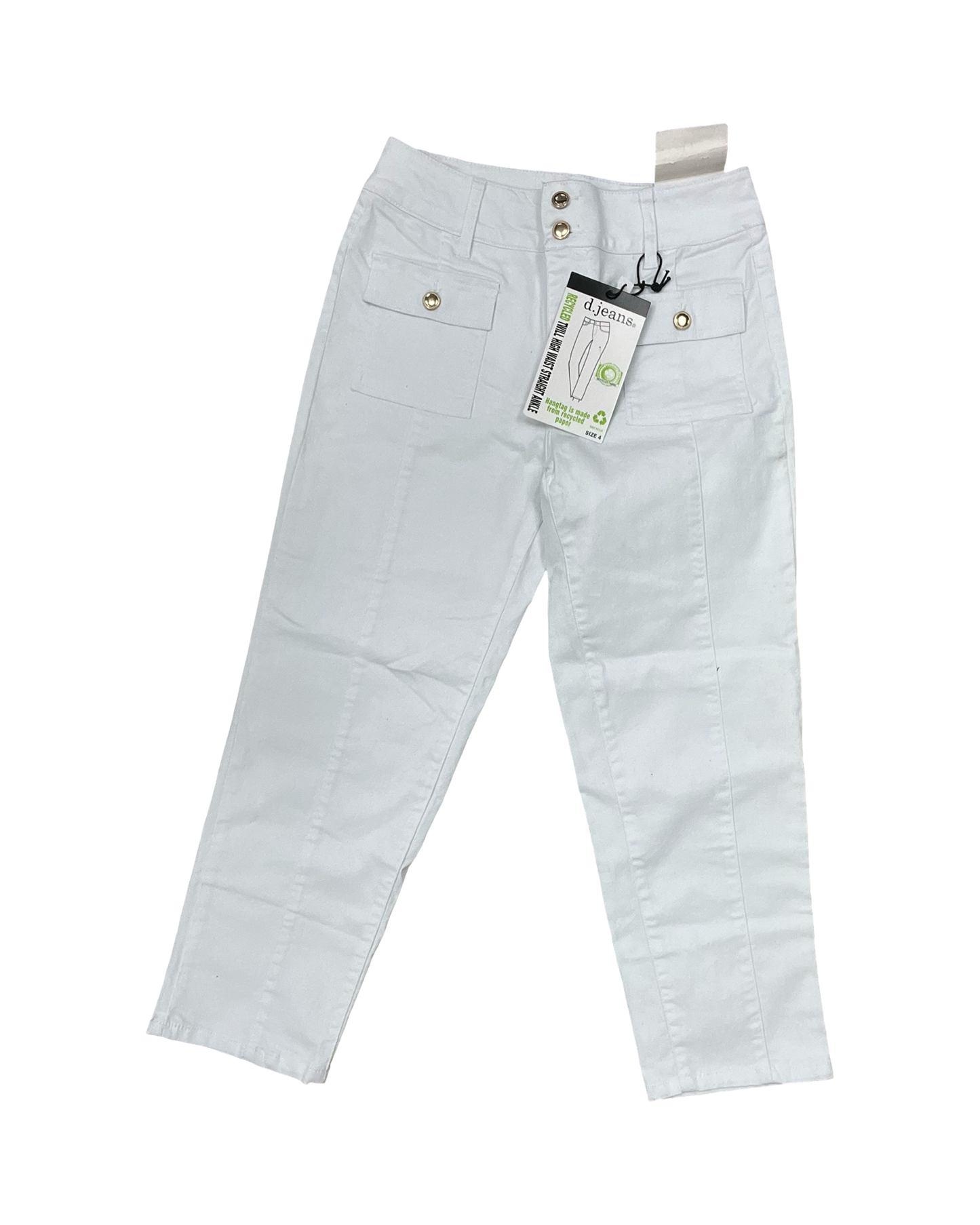 Jeans Straight By D Jeans In White Denim, Size:4