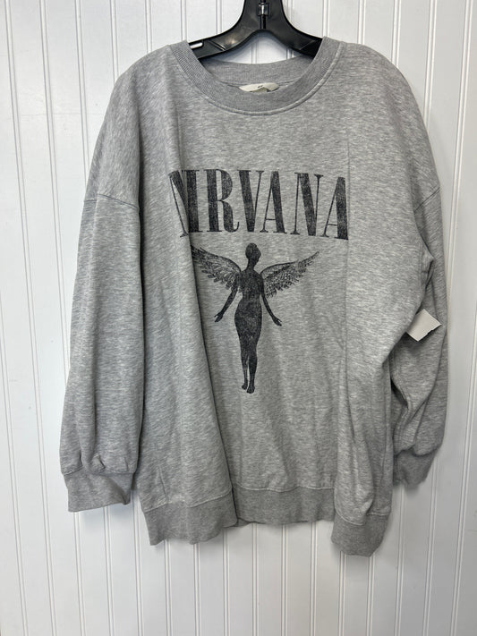 Sweatshirt Crewneck By H&M In Grey, Size:L