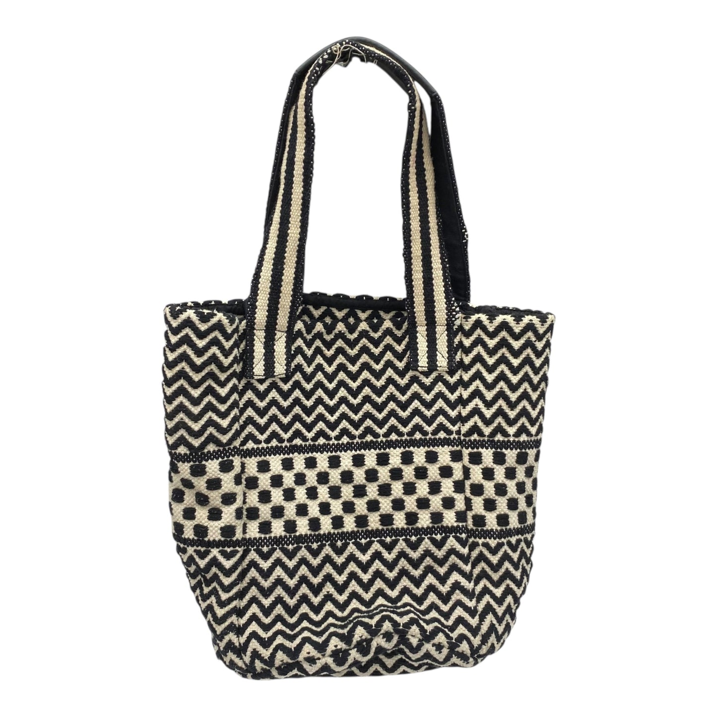 Tote Designer By Rebecca Minkoff In Black & Cream, Size:Medium