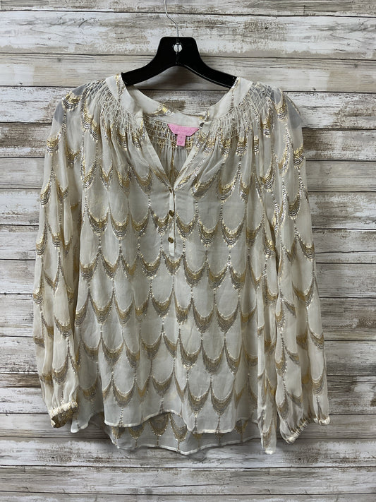 Blouse Designer By Lilly Pulitzer In Gold & Silver, Size:S