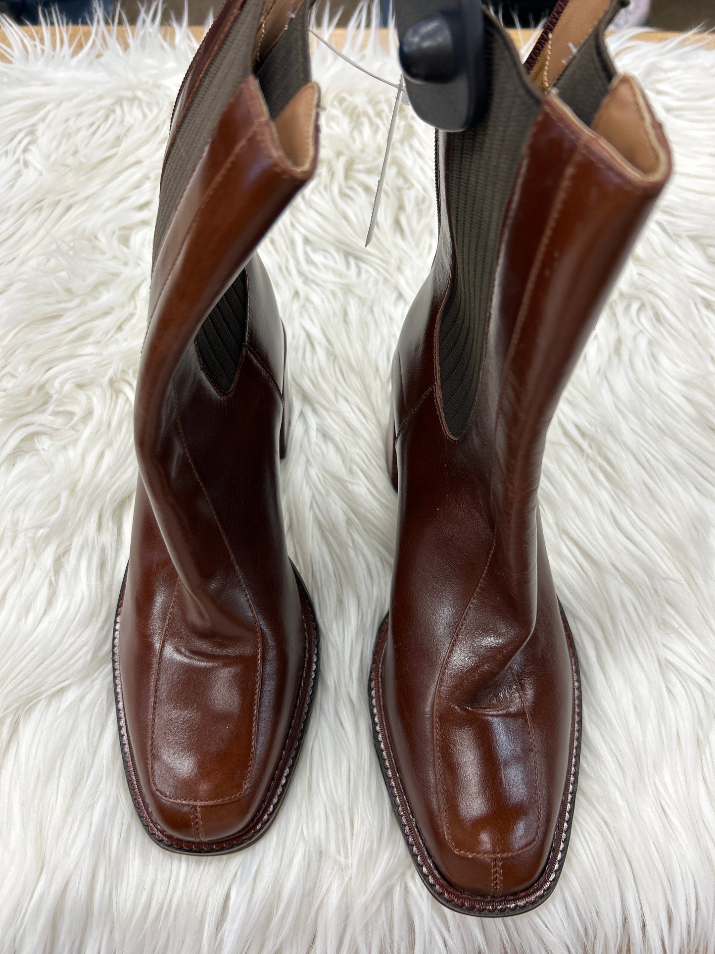 Boots Ankle Heels By Cmc In Brown, Size:7.5