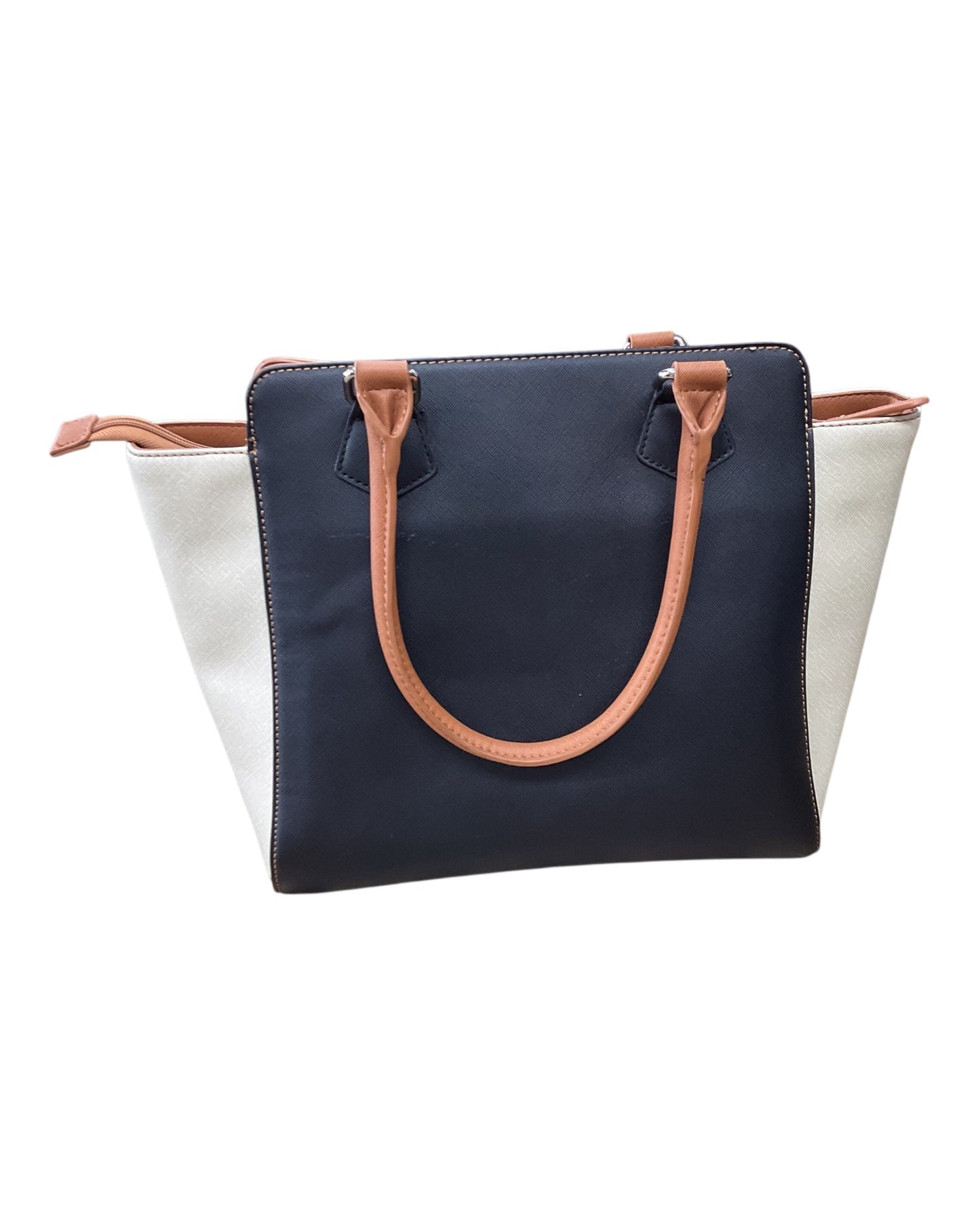 Handbag By Kenneth Cole Reaction In Black & Tan, Size:Large