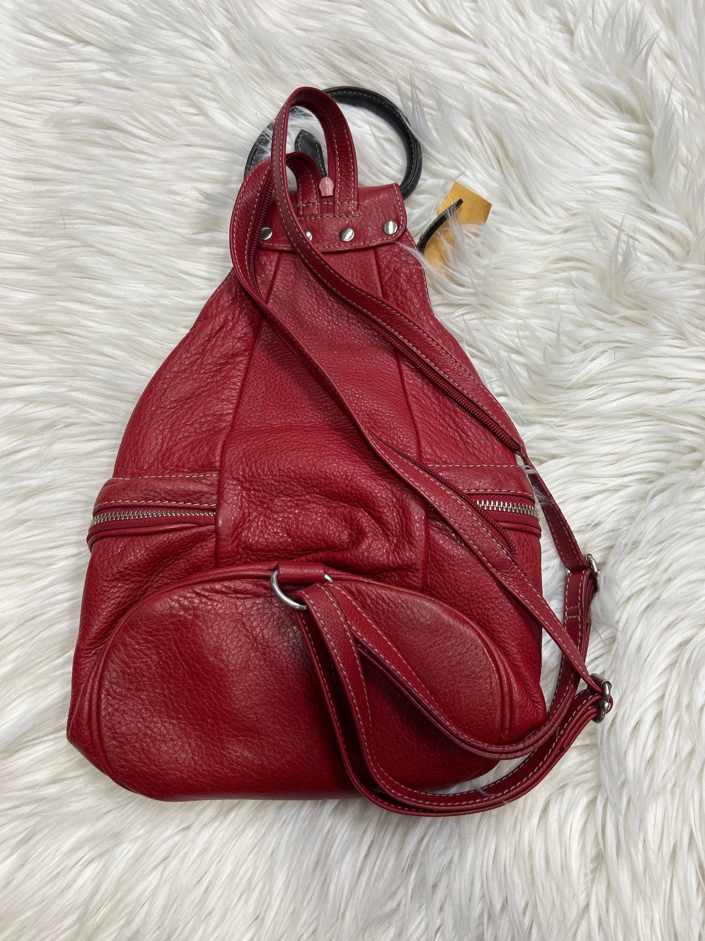 Handbag Leather By Jones New York In Red, Size:Medium