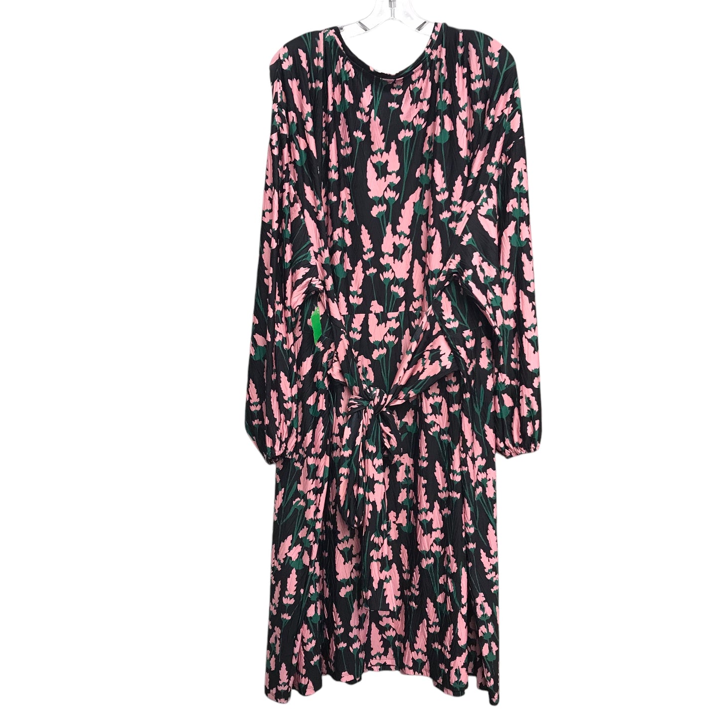 Dress Casual Midi By Eloquii In Black & Pink, Size:4X
