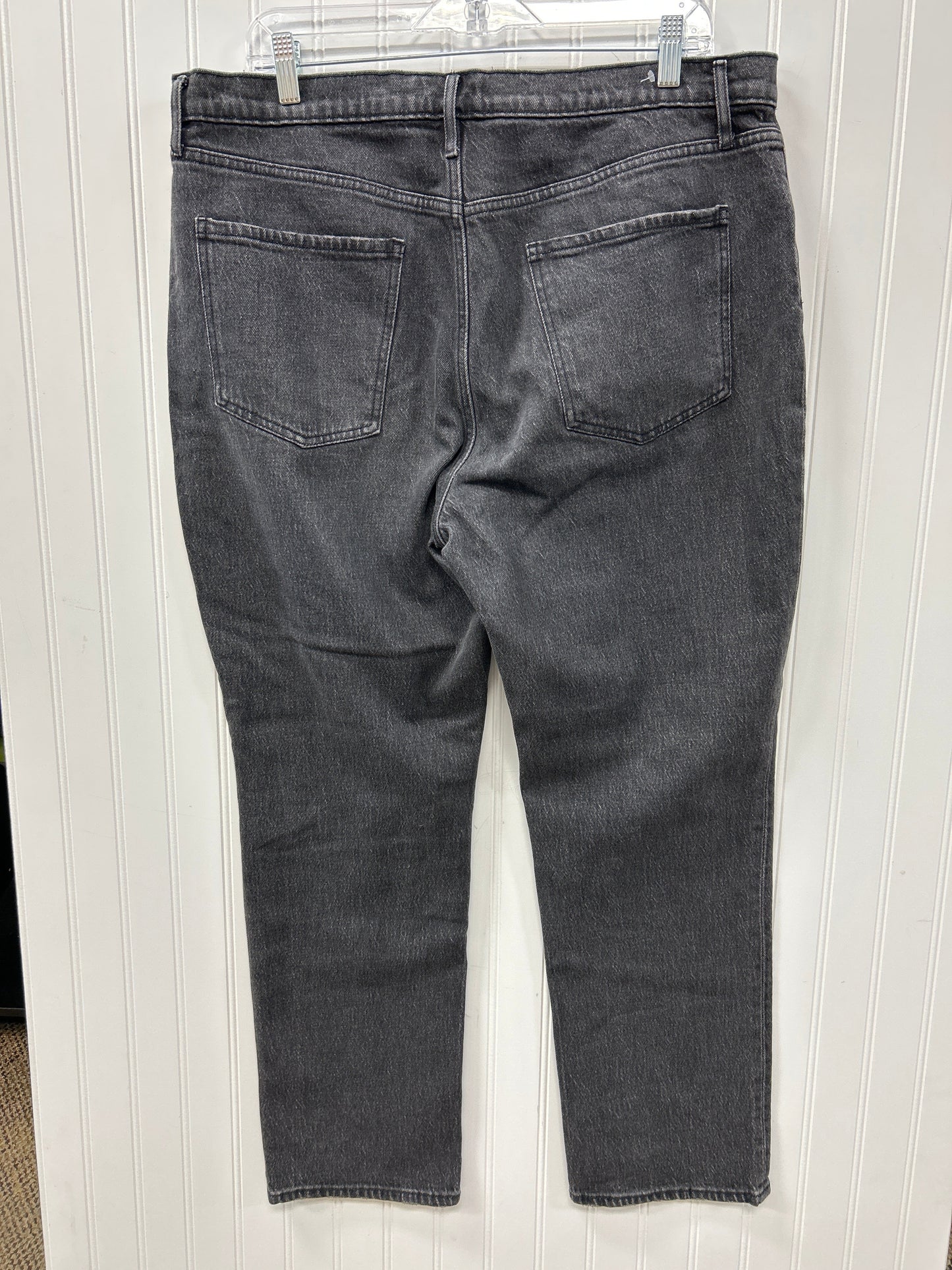 Jeans Straight By Kirkland In Black Denim, Size:14