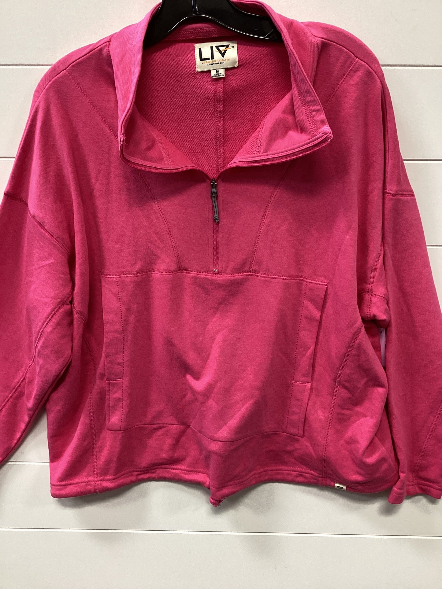 Athletic Top Ls Collar By Cmc In Pink, Size:M