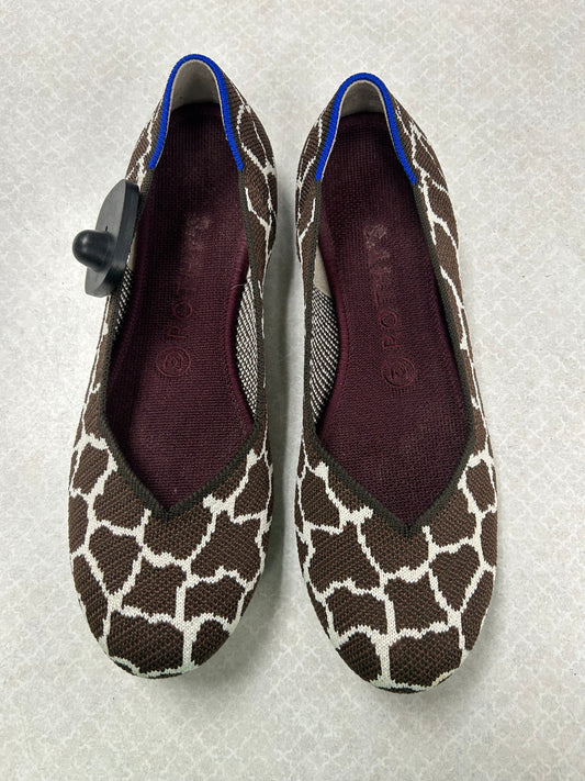 Shoes Flats By Rothys In Brown & Cream, Size:8
