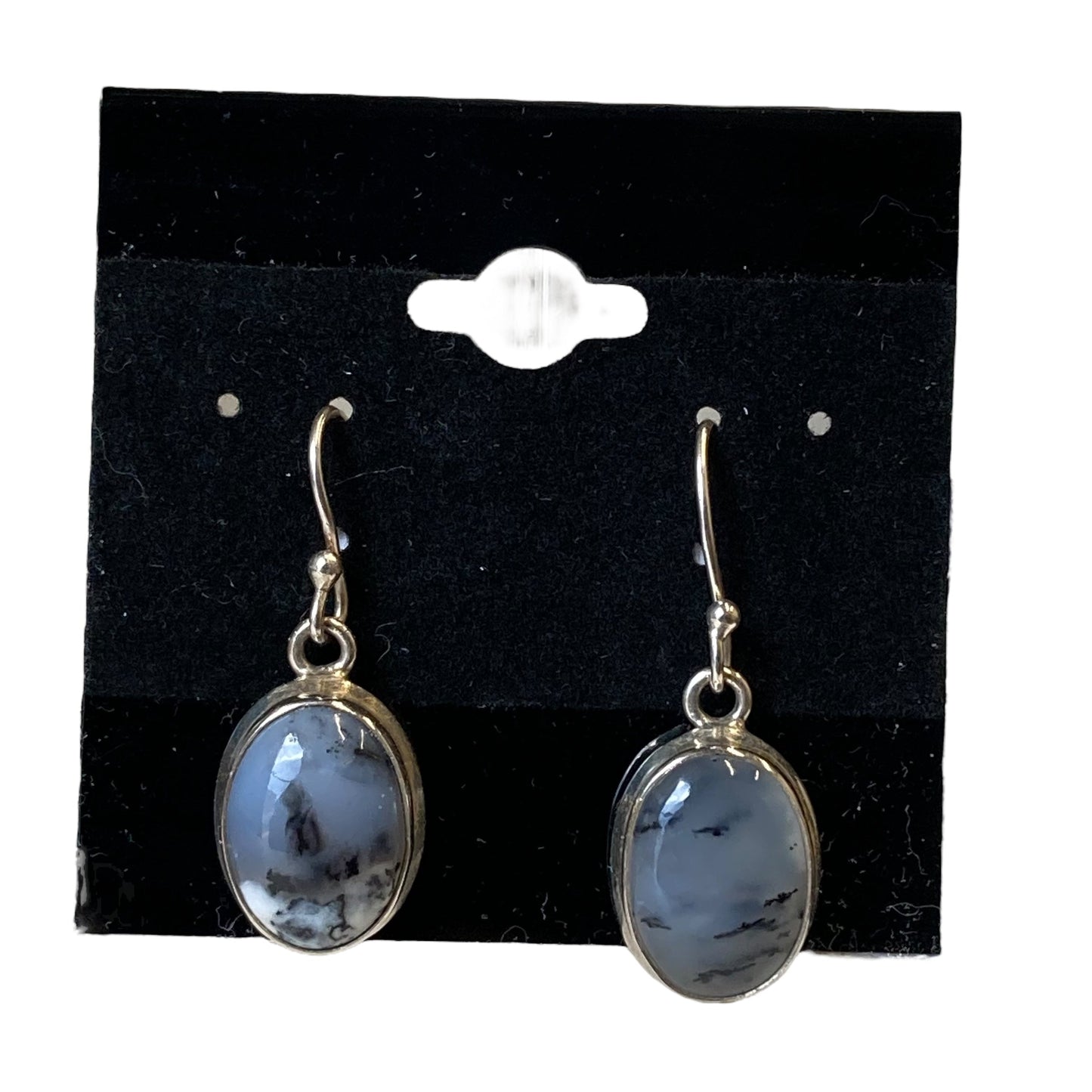 Earrings Sterling Silver In Grey & White