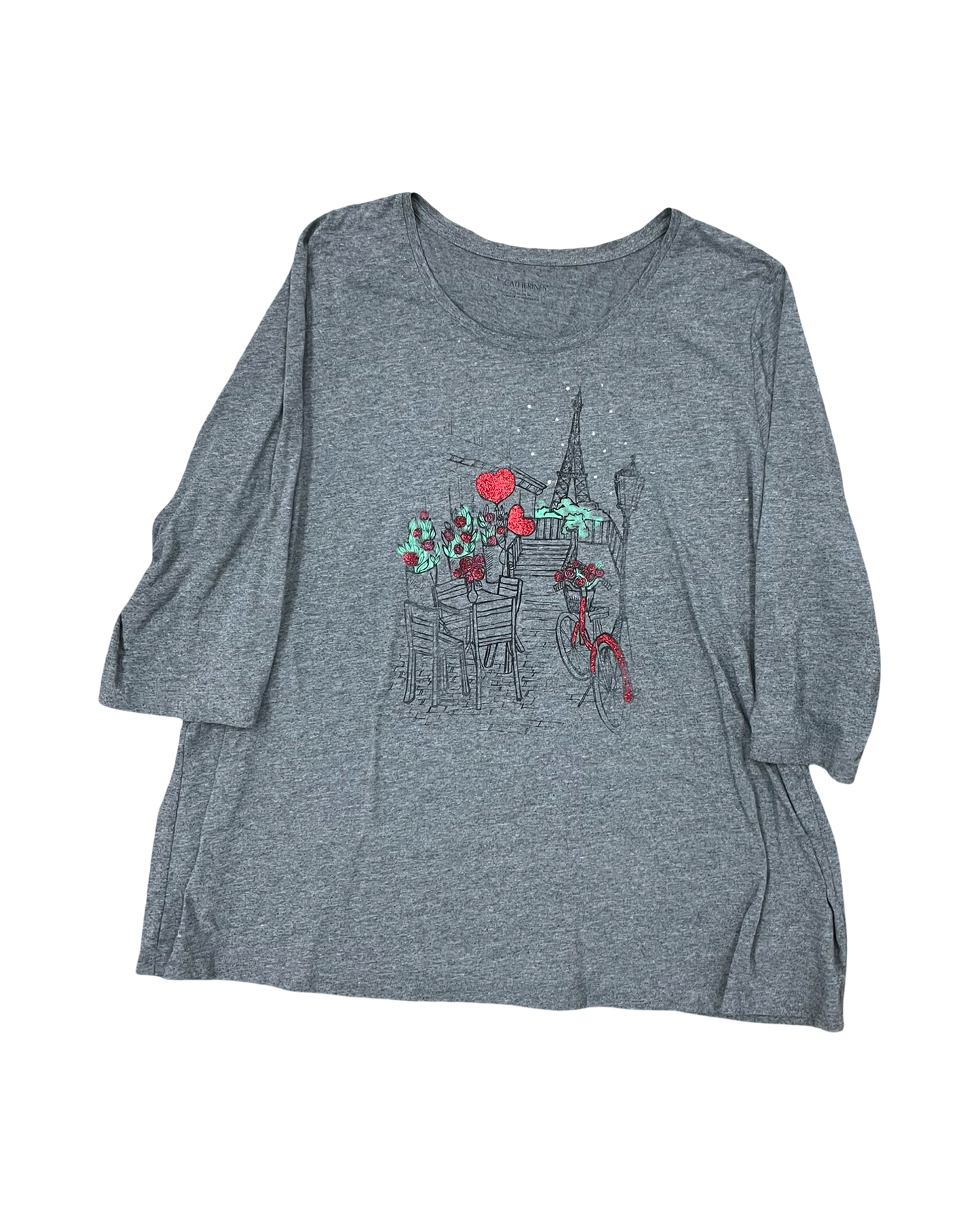 Top Ls By Catherines In Grey, Size:2X