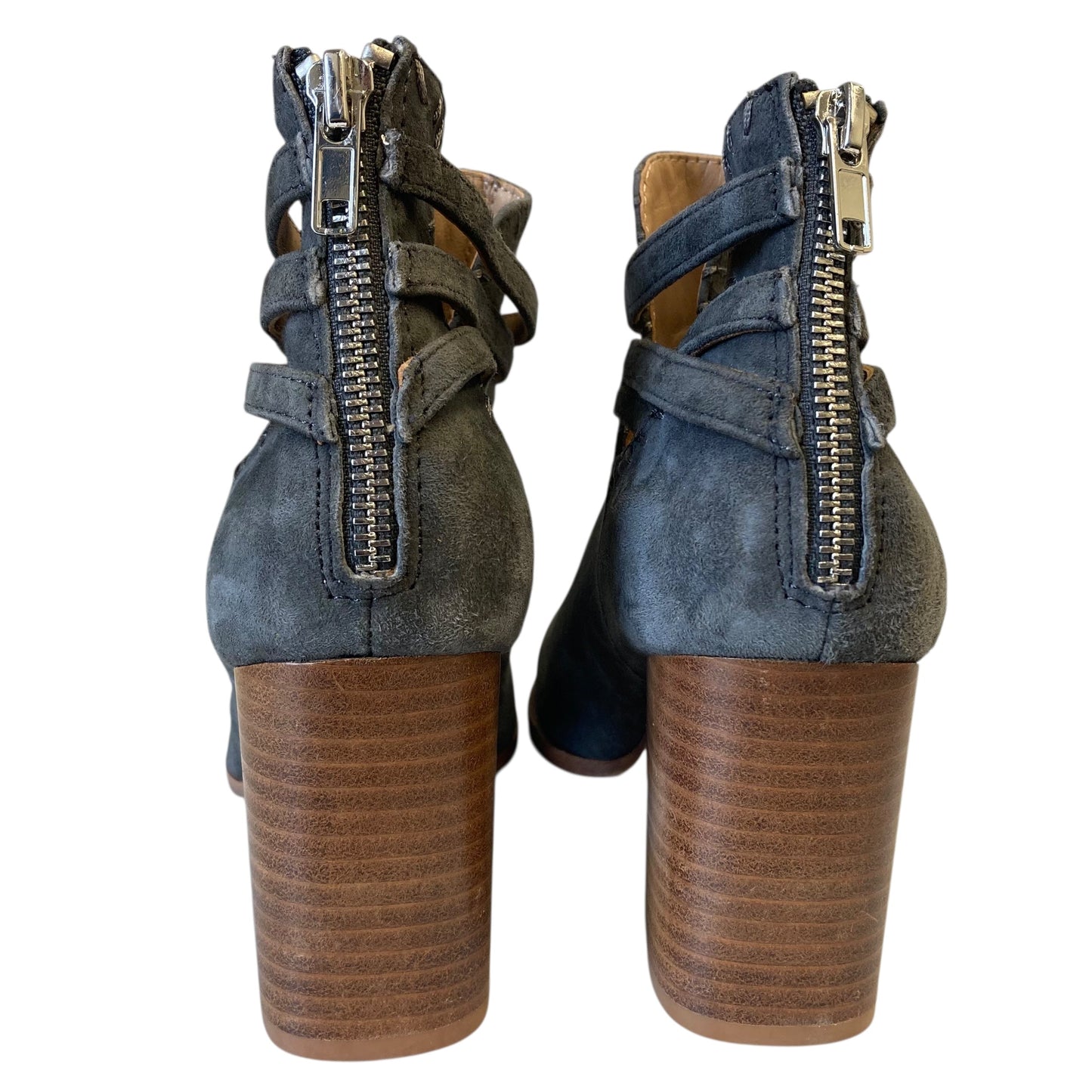 Boots Ankle Heels By Anthropologie In Grey, Size:6.5