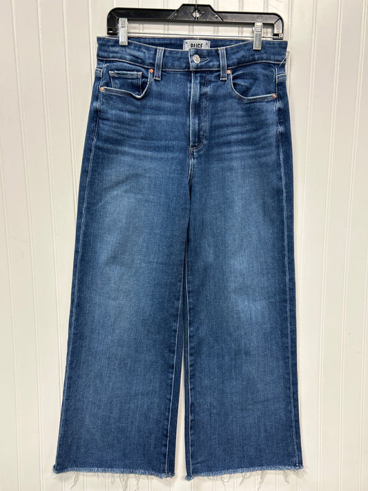 Jeans Wide Leg By Paige In Blue Denim, Size:6