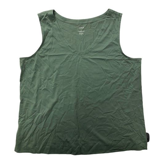 Top Sleeveless By Pure Jill In Green, Size:Xl