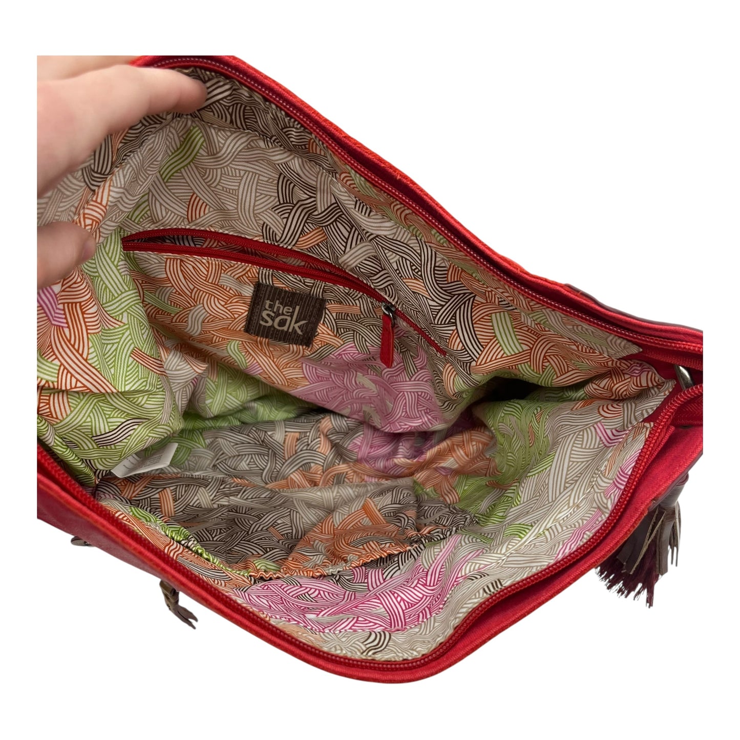 Handbag Leather By The Sak In Red, Size:Medium