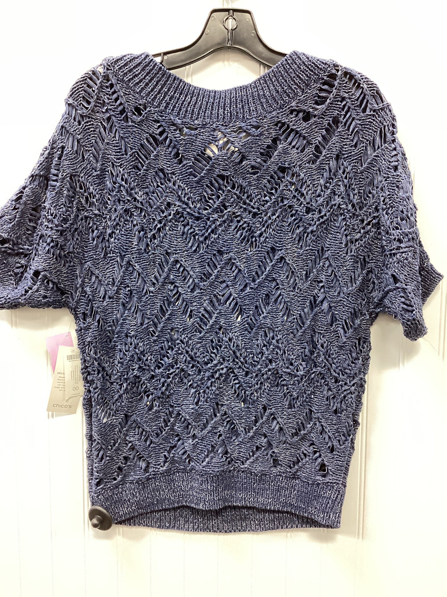 Blouse Ss By Chicos In Navy, Size:Xs
