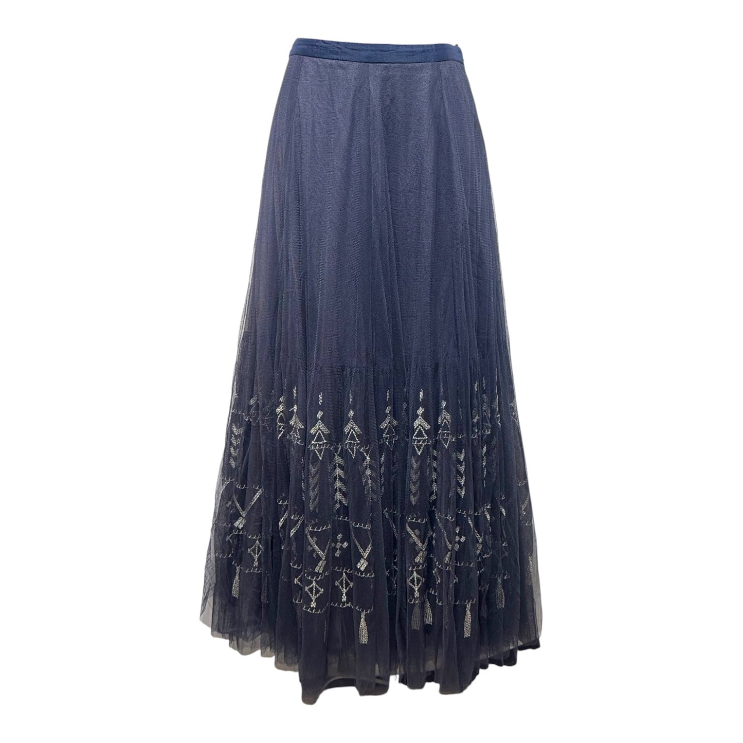 Embroidered Tulle Maxi Skirt By Floreat In Blue, Size: 0