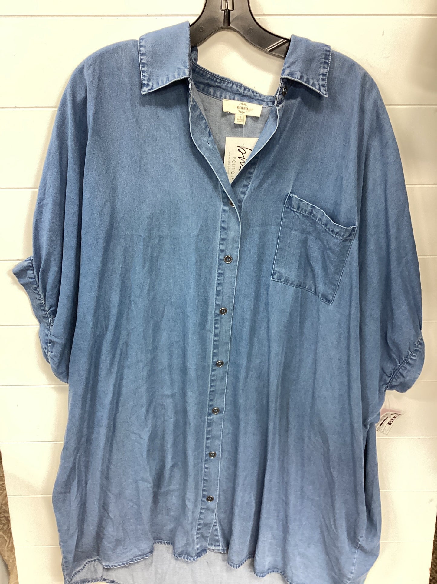 Dress Casual Short By Entro In Blue Denim, Size:L