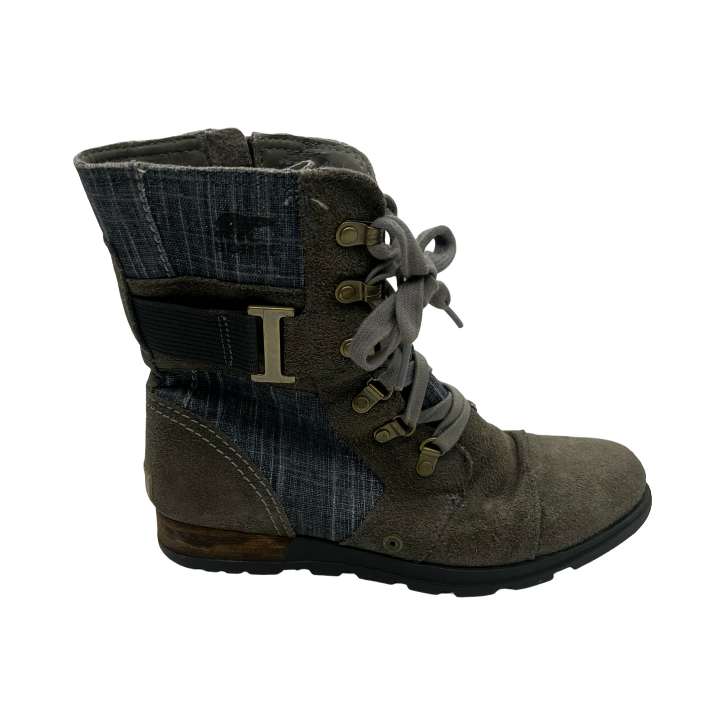 Boots Ankle Flats By Sorel In Green & Grey, Size:7.5