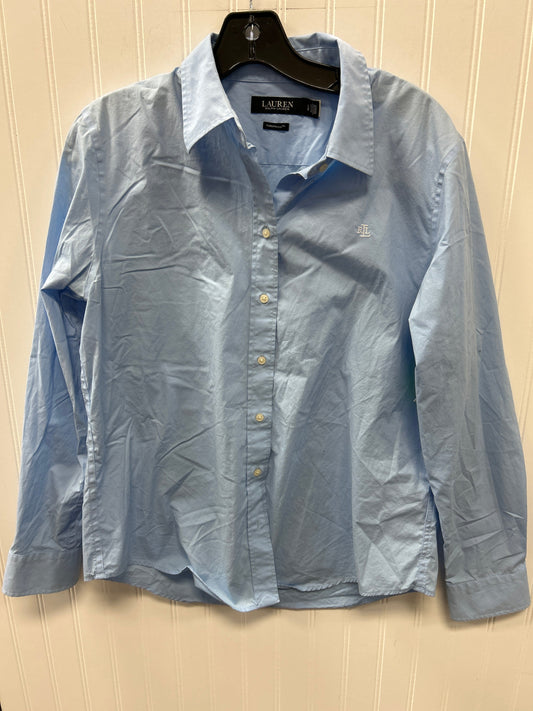Blouse Ls By Lauren By Ralph Lauren In Blue, Size:L