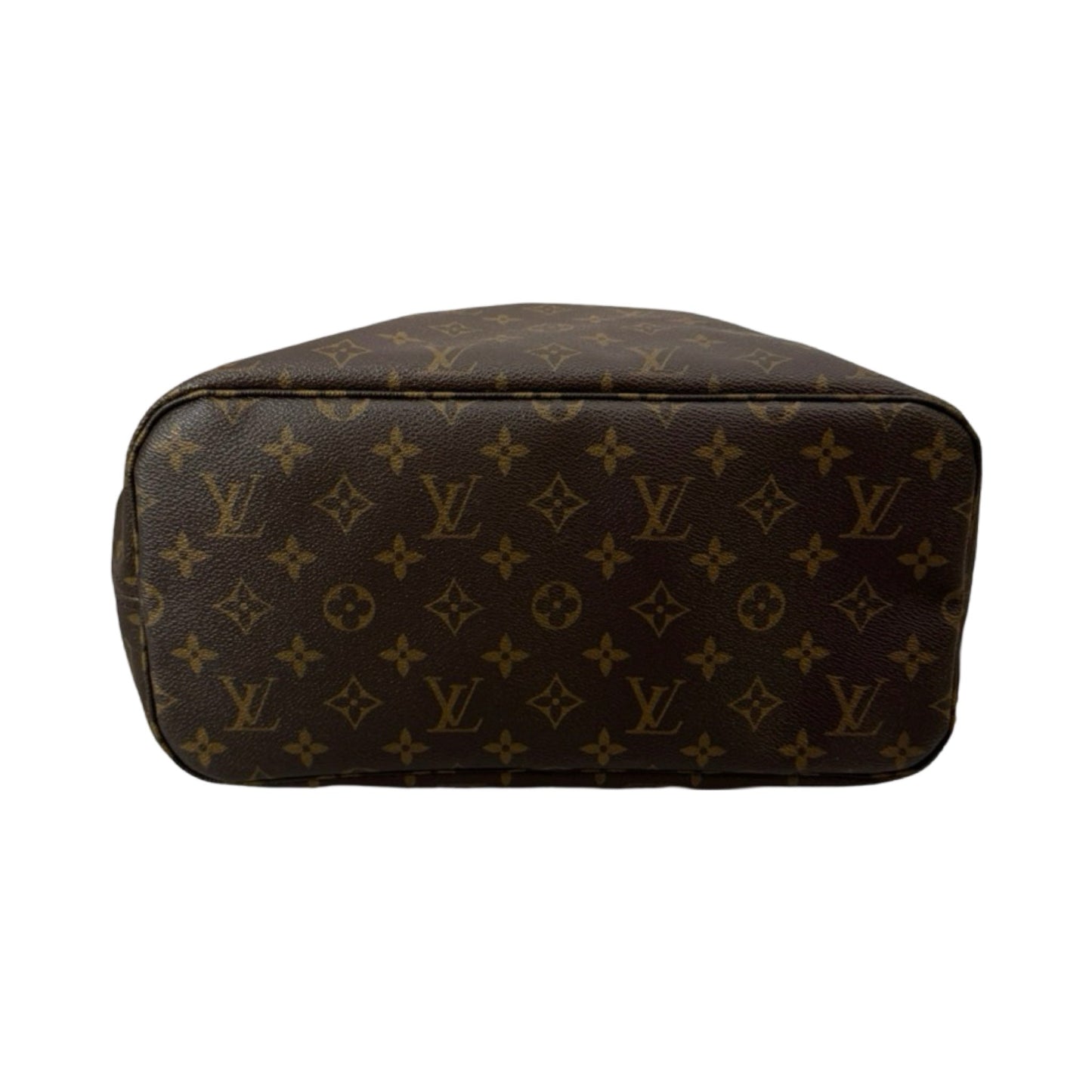 Neverfull Coated Canvas Monogram Brown Dual Vachetta Leather Straps with Gold-Tone Hardware Tote Luxury Designer Louis Vuitton, Size Medium
