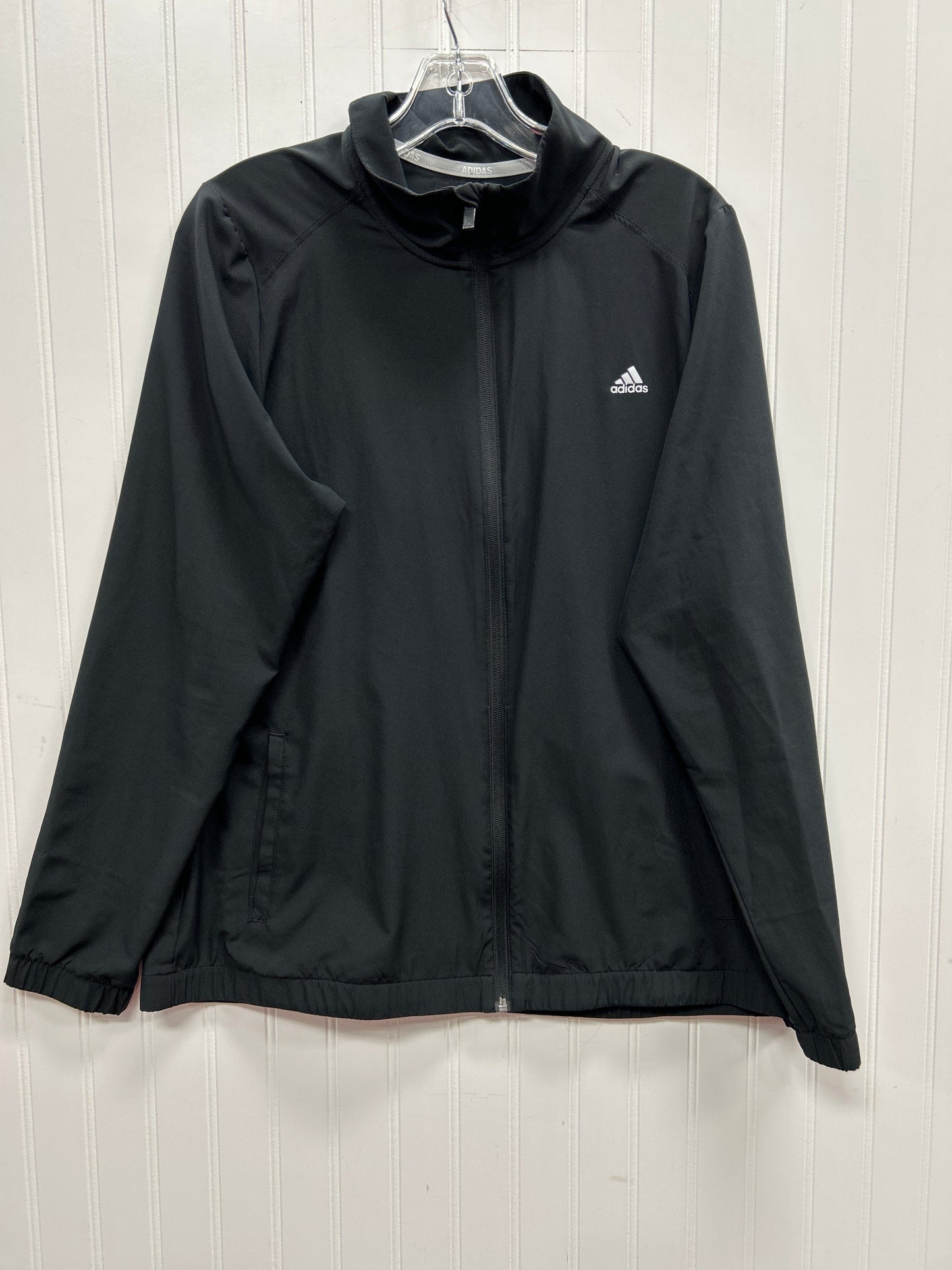 Athletic Top Ls Collar By Adidas In Black, Size:L