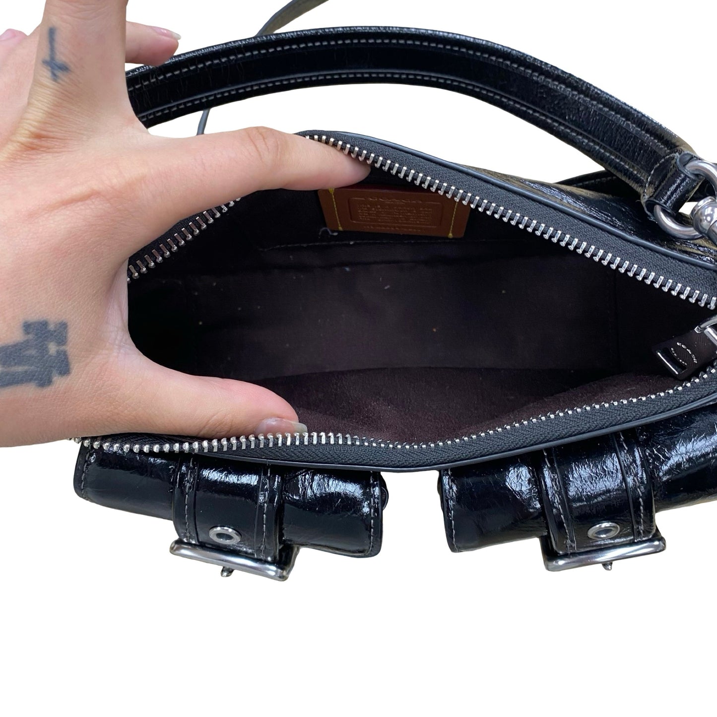 Handbag Designer By Coach In Black, Size:Small