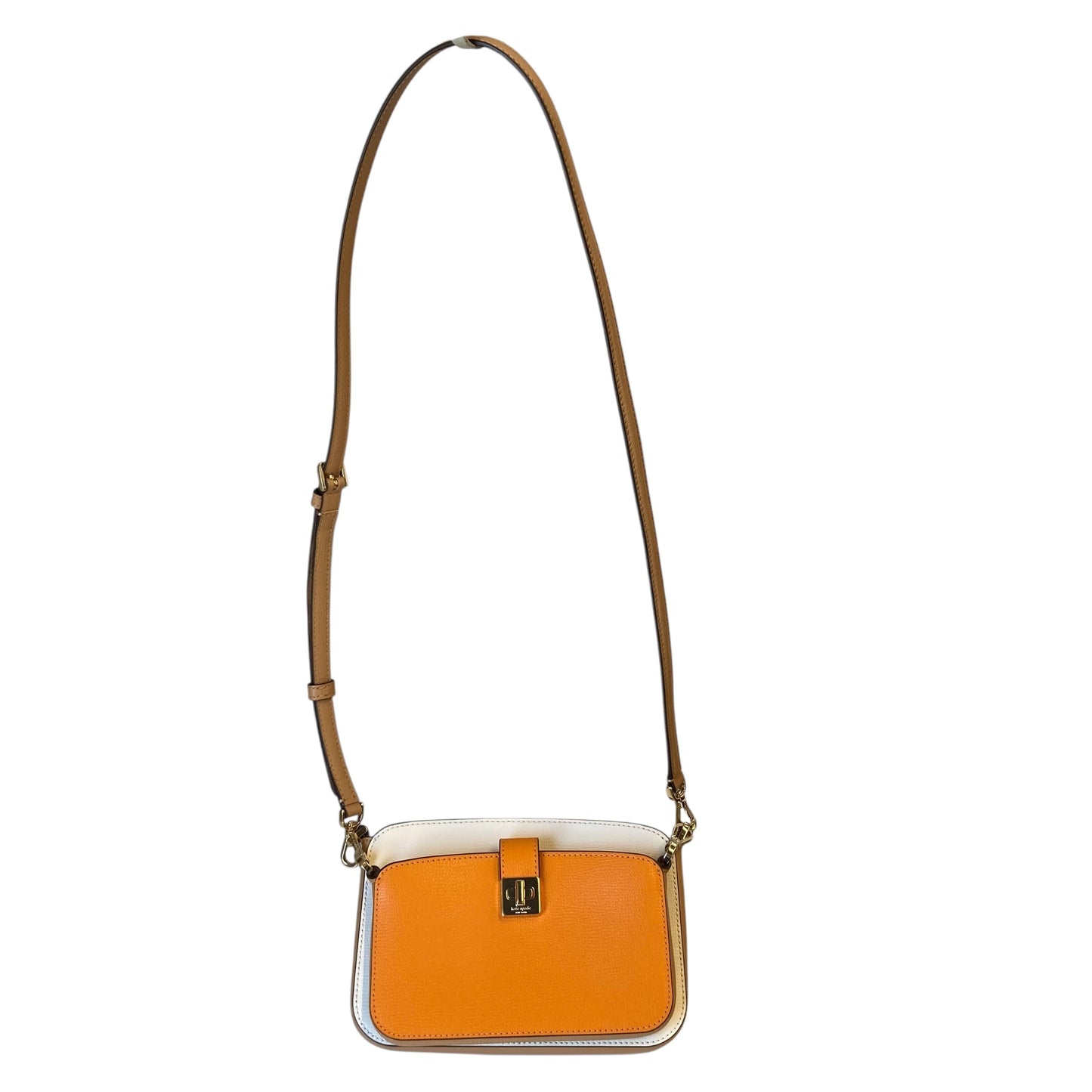 Crossbody Designer By Kate Spade In Cream & Orange, Size:Small