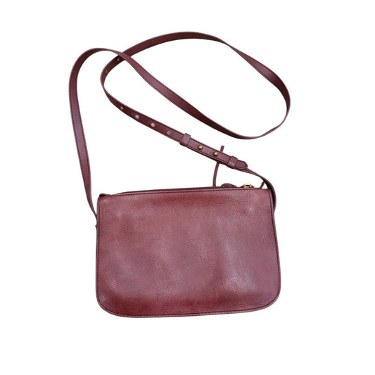 Diaper Bag Leather By Madewell In Maroon, Size:Small