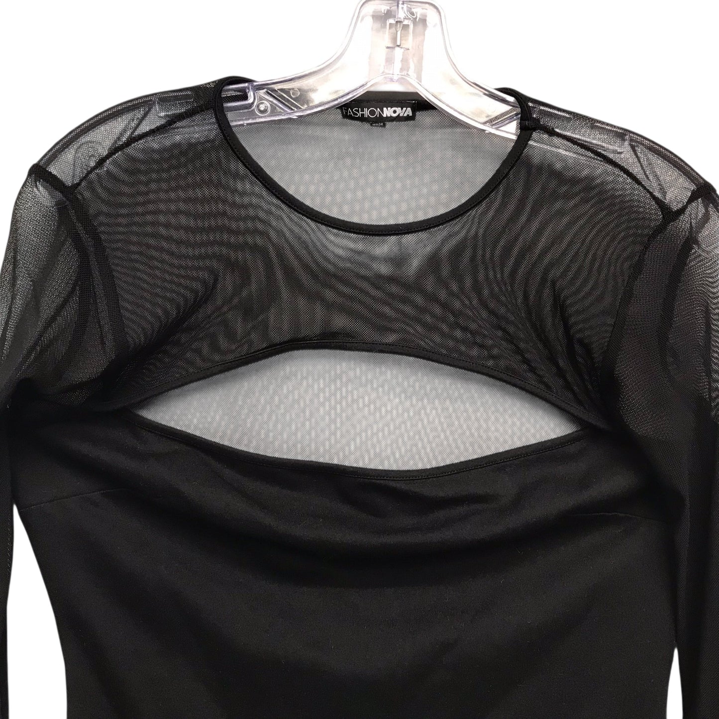 Top Ls Bodysuit By Fashion Nova In Black, Size:Xl